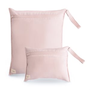 Mushie Water Resistant Wet Bag 2-pack - Blush